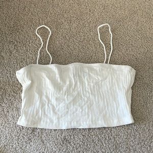 SHEIN White Ribbed Crop Top (small)